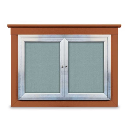United Visual Products 18"x24" 1-Door Enclosed Letterboard, White Vinyl/Walnut UV2620O-WALNUT-WHITE